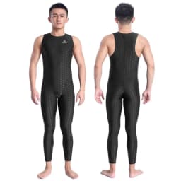 Men'S Sleeveless Competitive Swimwear Durable Waterproof One Piece Racing Swimsuit For Professional Training Competition