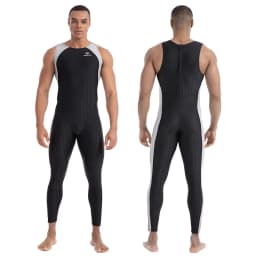 Men'S Sleeveless Competitive Swimwear Durable Waterproof One Piece Racing Swimsuit For Professional Training Competition