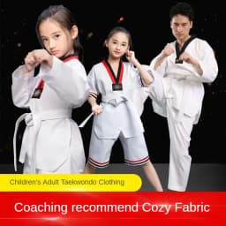 New Pattern Men's and Women's Taekwondo Clothing Long Sleeves Pure Cotton Taekwondo Clothing Training Clothing Wear-resistant