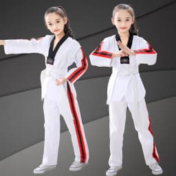 New Pattern Men's and Women's Taekwondo Clothing Long Sleeves Pure Cotton Taekwondo Clothing Training Clothing Wear-resistant