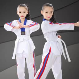 New Pattern Men's and Women's Taekwondo Clothing Long Sleeves Pure Cotton Taekwondo Clothing Training Clothing Wear-resistant