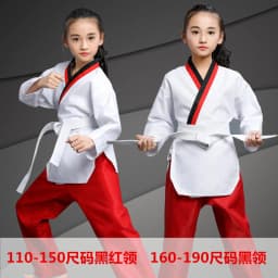 New Pattern Men's and Women's Taekwondo Clothing Long Sleeves Pure Cotton Taekwondo Clothing Training Clothing Wear-resistant