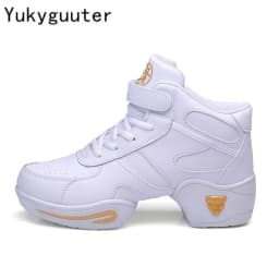 Dance Shoes Woman Ladies Modern Soft Outsole Jazz Sneakers Leather Breathable Lightweight Female Dancing Fitness Sport