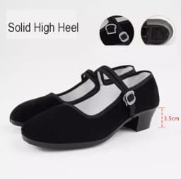 Teen Girls Dance Grading Exams Specialized Dance Shoes Women Ethnic Dance Black Cloth Shoes