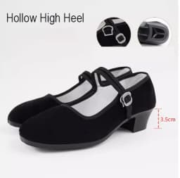 Teen Girls Dance Grading Exams Specialized Dance Shoes Women Ethnic Dance Black Cloth Shoes