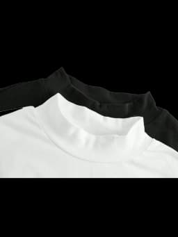 Women's high-neck brushed fitted long-sleeved basic layer T-shirt set, suitable for autumn/winter wear