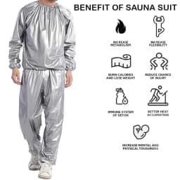 Sport Suit Men Women PVC Sauna Suit Long Sleeve Elastic Waist Summer Men's Top Pants Set Sweat Suit Weight Loss Fitness Clothing