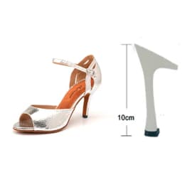 Ladingwu Women's Silver Snake PU Latin Dance Shoes Ballroom Salsa Sandals for Party Performance