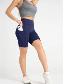 Women High Elasticity Yoga Shorts Comfortable Fitting Sport Pants Solid Color with Pocket Suitable for Yoga Running And Sports
