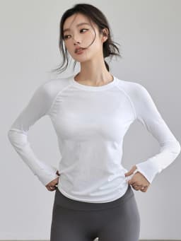 Women's Autumn & Winter Yoga Comprehensive Training Top High-Elastic Slim Crew Neck Quick-Dry Sports Long-Sleeve Fitness Clothes