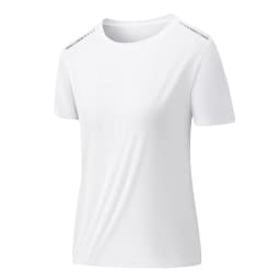 CHRLCK US/EU Size Women Mesh Short Sleeves Street Jogging Fitness Solid Color Breathable T-shirt Women Reflective Strip T-shirt