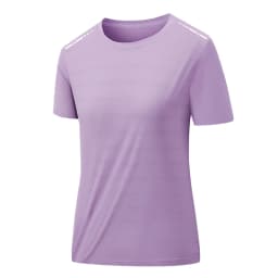 CHRLCK US/EU Size Women Mesh Short Sleeves Street Jogging Fitness Solid Color Breathable T-shirt Women Reflective Strip T-shirt