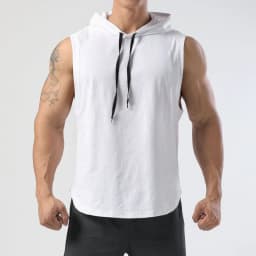Solid Color Brand New Men's Tank Tops Vest Sleeveless Tees For Male Hooded Man Vests Tops Hip Hop Men Tank Top T shirt