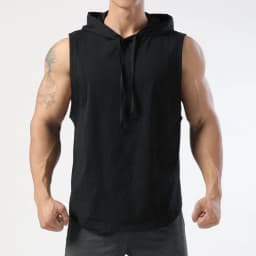 Solid Color Brand New Men's Tank Tops Vest Sleeveless Tees For Male Hooded Man Vests Tops Hip Hop Men Tank Top T shirt