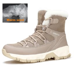 HUMTTO Women's Hiking Boots Winter Leather Snow Trainers Luxury Designer Trekking Boots Outdoor Casual Shoes 2024 Woman Sneakers