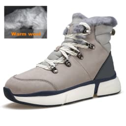 HUMTTO Women's Hiking Boots Winter Leather Snow Trainers Luxury Designer Trekking Boots Outdoor Casual Shoes 2024 Woman Sneakers