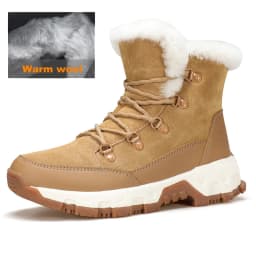 HUMTTO Women's Hiking Boots Winter Leather Snow Trainers Luxury Designer Trekking Boots Outdoor Casual Shoes 2024 Woman Sneakers