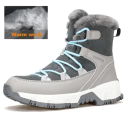 HUMTTO Women's Hiking Boots Winter Leather Snow Trainers Luxury Designer Trekking Boots Outdoor Casual Shoes 2024 Woman Sneakers