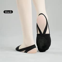 Women Rhythmic Gymnastic Shoes Ballet Shoes Half Palm Dance Shoes Half Foot Shoes Elastic Fabric Dance Shoes Non-Slip Dance Flat