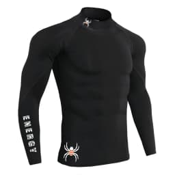 Men's Gym Compression Shirt Long Sleeve Quick Dry Breathable Workout Top High Neck Tight Fit Bodybuilding Training