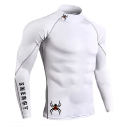 Men's Gym Compression Shirt Long Sleeve Quick Dry Breathable Workout Top High Neck Tight Fit Bodybuilding Training