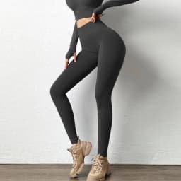 Women's High Waisted Solid Yoga Pants Butt Lifting Tummy Control 4-Way Stretch Workout Fitness Running Leggings Breathable Wear