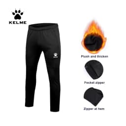 KELME Men Sports Trousers Sweatpants Kid Winter Padded Pants Thicken Jogging Women Fitness Outwear Warm Long Pants K15Z406