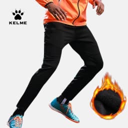KELME Men Sports Trousers Sweatpants Kid Winter Padded Pants Thicken Jogging Women Fitness Outwear Warm Long Pants K15Z406