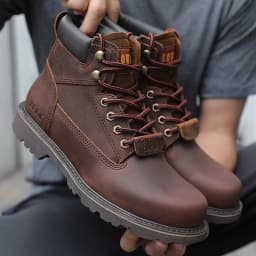 KOWM Cowhide Outdoor Men Hiking Shoes Waterproof Tactical Desert shoes Hunting Boots Snow Boots Fur Sneaker Women Trekking Shoes