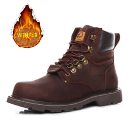 KOWM Cowhide Outdoor Men Hiking Shoes Waterproof Tactical Desert shoes Hunting Boots Snow Boots Fur Sneaker Women Trekking Shoes