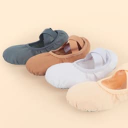 Girls Canvas Ballet Shoes Women Professional Dance Flat Soft Soled Ballerina Shoes Non-slip Dance Shoe for Practice Performance