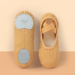 Girls Canvas Ballet Shoes Women Professional Dance Flat Soft Soled Ballerina Shoes Non-slip Dance Shoe for Practice Performance