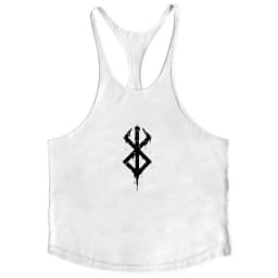 Berserk Graphic Cotton Tank Top for Men Summer Sleeveless Y-Back Vest Gym Muscle Training Athletic Workout Undershirt Activewear