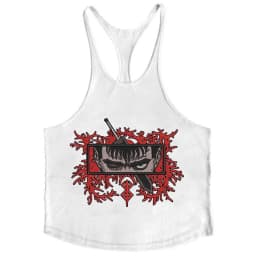 Berserk Graphic Cotton Tank Top for Men Summer Sleeveless Y-Back Vest Gym Muscle Training Athletic Workout Undershirt Activewear