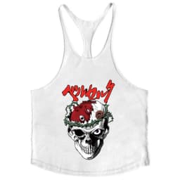 Berserk Graphic Cotton Tank Top for Men Summer Sleeveless Y-Back Vest Gym Muscle Training Athletic Workout Undershirt Activewear