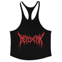 Berserk Graphic Cotton Tank Top for Men Summer Sleeveless Y-Back Vest Gym Muscle Training Athletic Workout Undershirt Activewear