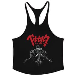 Berserk Graphic Cotton Tank Top for Men Summer Sleeveless Y-Back Vest Gym Muscle Training Athletic Workout Undershirt Activewear