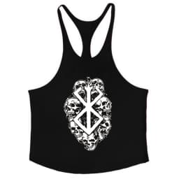 Berserk Graphic Cotton Tank Top for Men Summer Sleeveless Y-Back Vest Gym Muscle Training Athletic Workout Undershirt Activewear