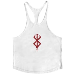 Berserk Graphic Cotton Tank Top for Men Summer Sleeveless Y-Back Vest Gym Muscle Training Athletic Workout Undershirt Activewear