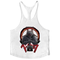 Berserk Graphic Cotton Tank Top for Men Summer Sleeveless Y-Back Vest Gym Muscle Training Athletic Workout Undershirt Activewear