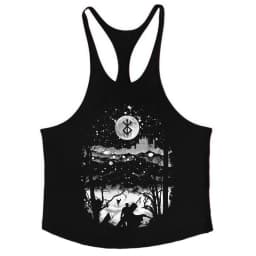 Berserk Graphic Cotton Tank Top for Men Summer Sleeveless Y-Back Vest Gym Muscle Training Athletic Workout Undershirt Activewear