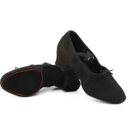 Women Character Dance Shoes Ballet Teacher Shoes Ballroom Modern Dance Training Low Heels Canvas Cross Strap Dancing Footwear