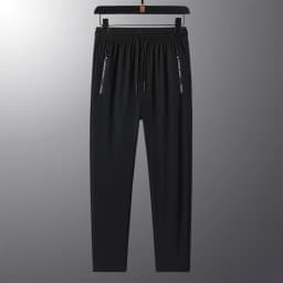 Summer New High Quality Ice Silk Pants For Men's Feet Tie Sports Elastic Quick Drying Sweat-absorbing Straight Leg Pants 2PCS
