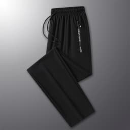 Summer New High Quality Ice Silk Pants For Men's Feet Tie Sports Elastic Quick Drying Sweat-absorbing Straight Leg Pants 2PCS