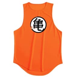 Japanese Anime Turtle Script Printed Summer Fitness Sports Tank Tops Men Gym Clothing Workout Sleeveles Shirt Loose Running Vest