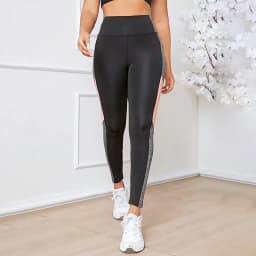 Colorblocked High Waist Yoga Pants with Pockets Leggings for Women Tummy Control Workout Leggings for Women