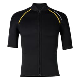 Mens Swim Tops Swimwear Beachwwear Short Sleeve Front Zip Wetsuit Top 1.5mm Neoprene Tops for Swimming Diving Surfing Snorkeling