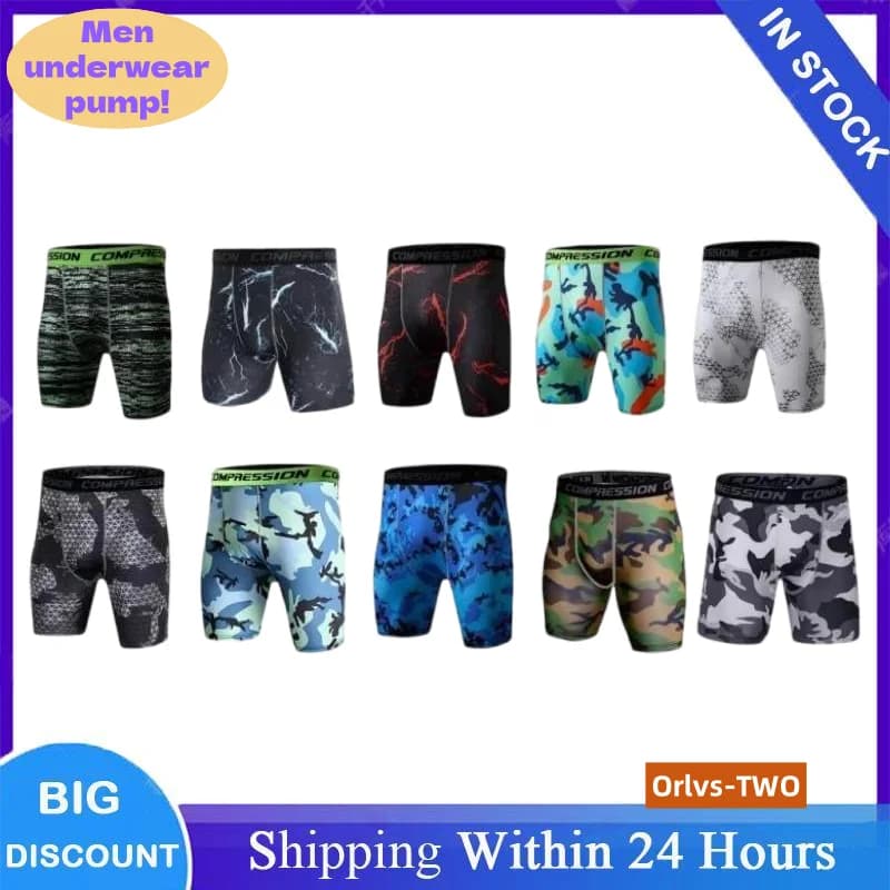1 PC Men's Running Compression Sportswear Camouflage Tights Men Short Quick Dry Bodybuilding Fitness Shorts Elastic Sportswear