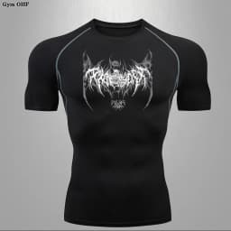 Y2K Compression Shirt Men Fitness Gym Skeleton Sport Running T-Shirt Rashgard Tops Tee Quick Dry Short Sleeve T-Shirt For Men
