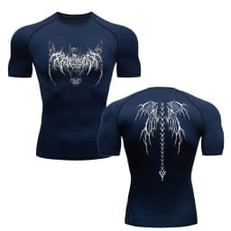 Y2K Compression Shirt Men Fitness Gym Skeleton Sport Running T-Shirt Rashgard Tops Tee Quick Dry Short Sleeve T-Shirt For Men